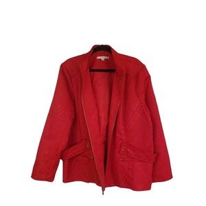 Erin London Jacket size‎ XXL red zipper pockets cuff and closure